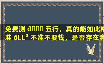 免费测 🐘 五行，真的能如此精准 🐳 不准不要钱，是否存在套路
